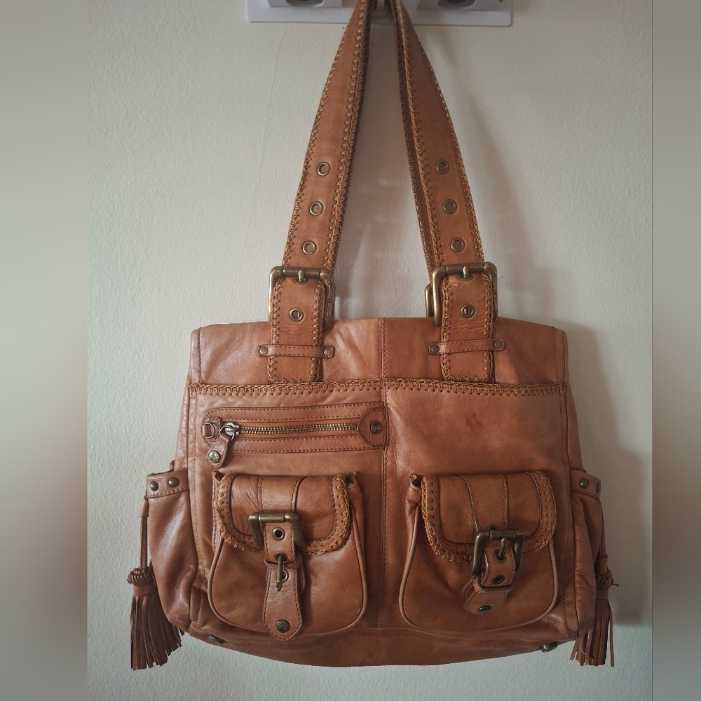 Tommy Bahama Natural Leather Shoulder Bag